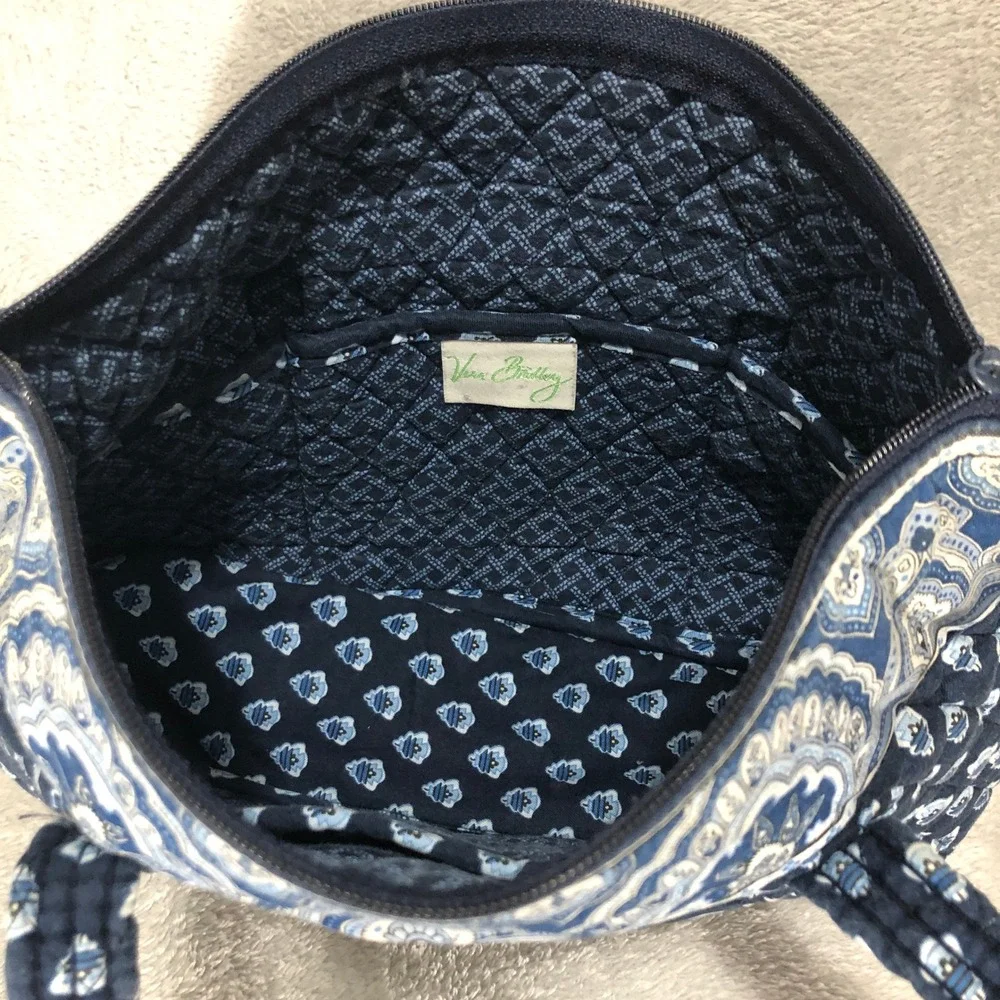 Vera Bradley Tote Bag Quilted Blue‎ Paisley Shoulder Bag Purse